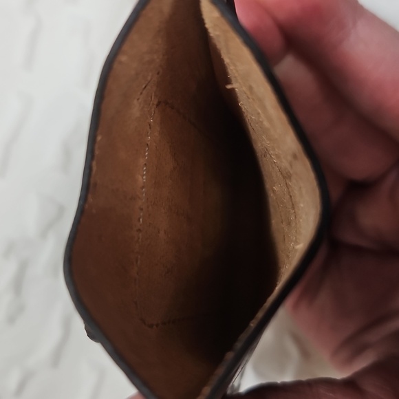 MENS BLACK LEATHER CARD CASE / CROC EMBOSSED WITH MONEY CLIP - Picture 6 of 8